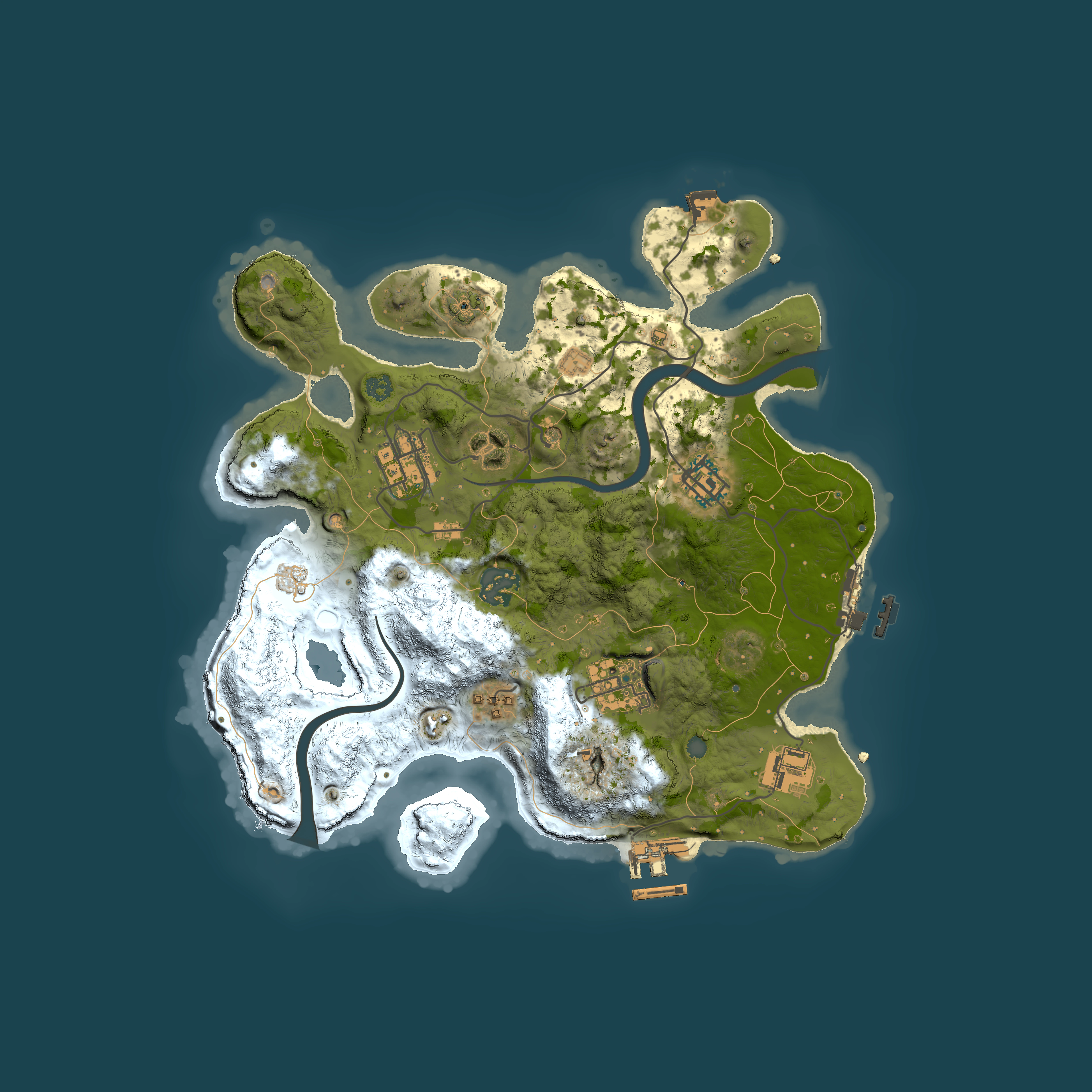 Full top-down render of Rust map seed 1324359777, 3000x3000m