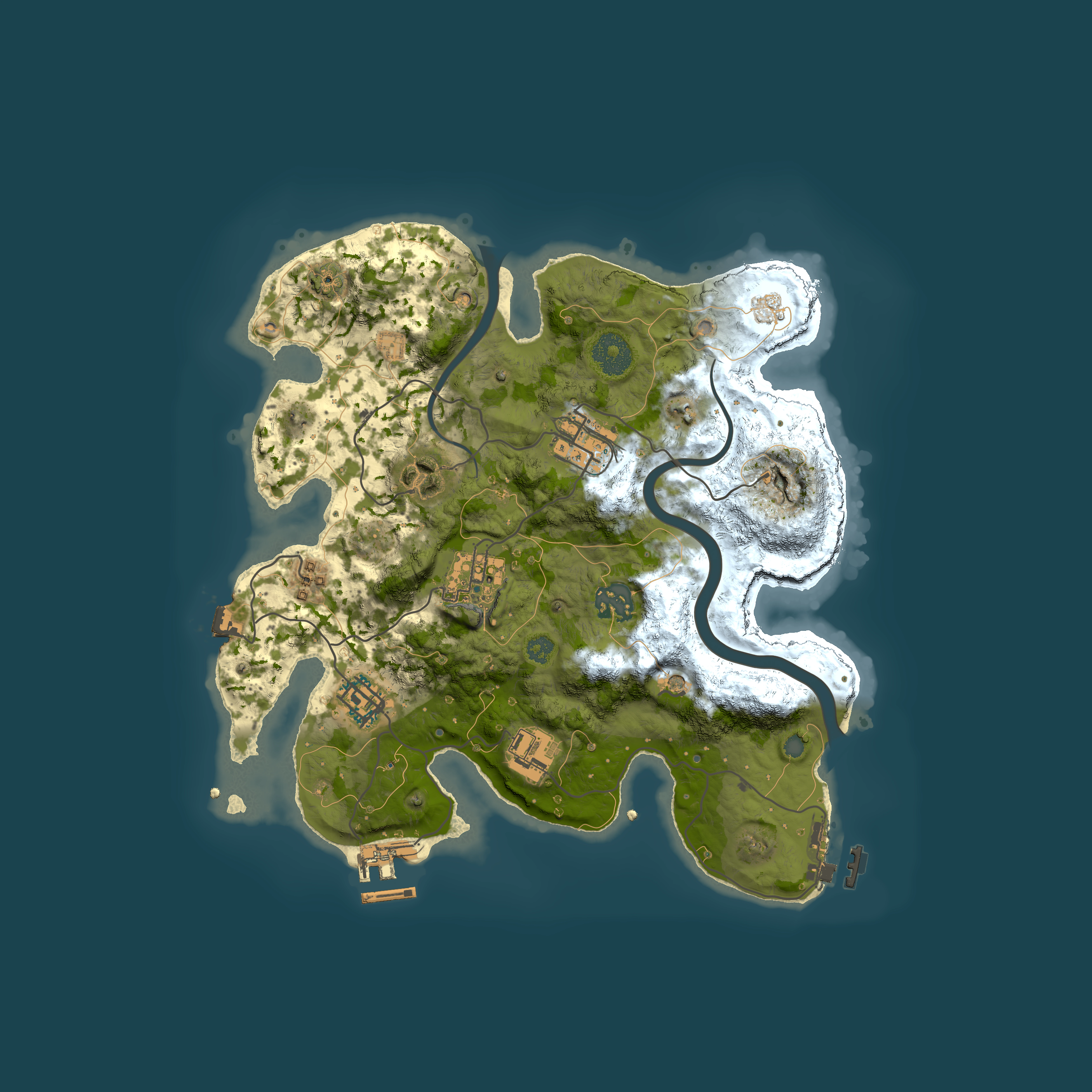 Full top-down render of Rust map seed 594756824, 3000x3000m