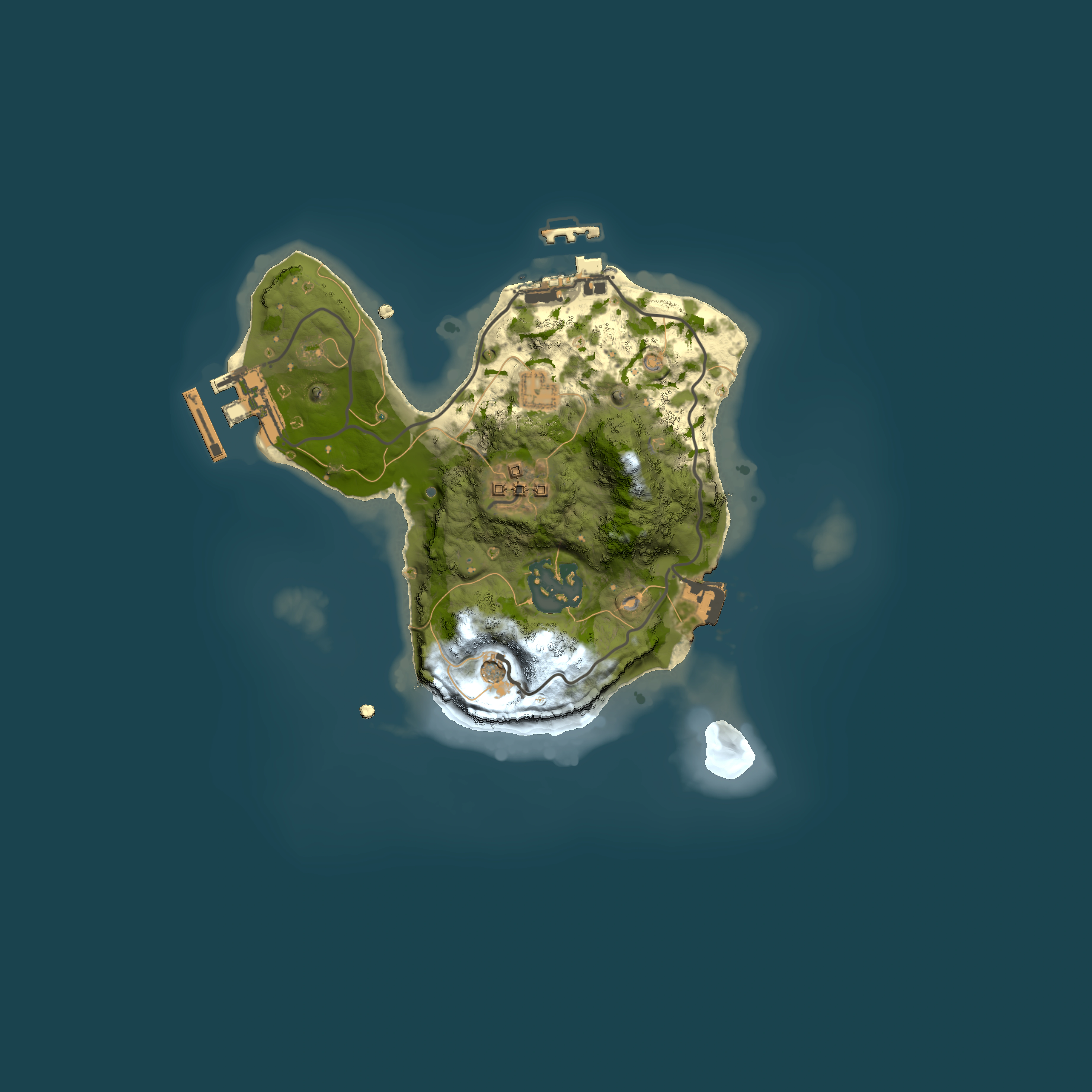 Full top-down render of Rust map seed 2006991599, 2000x2000m