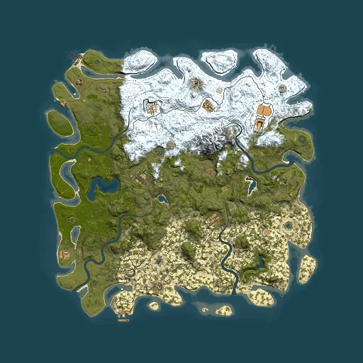 Rust map seed 251040974, 5500x5500m top-down preview