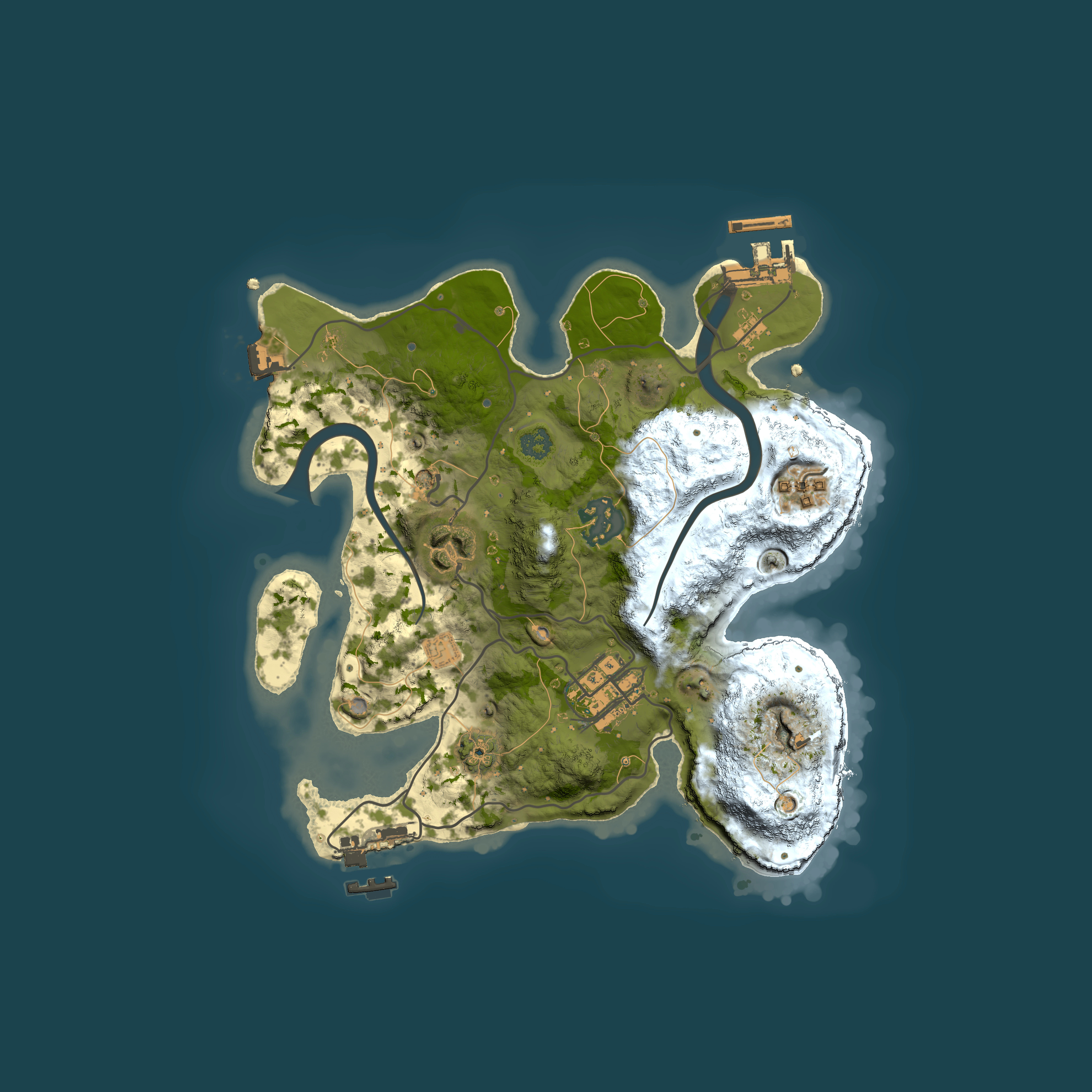 Full top-down render of Rust map seed 1334389932, 2500x2500m