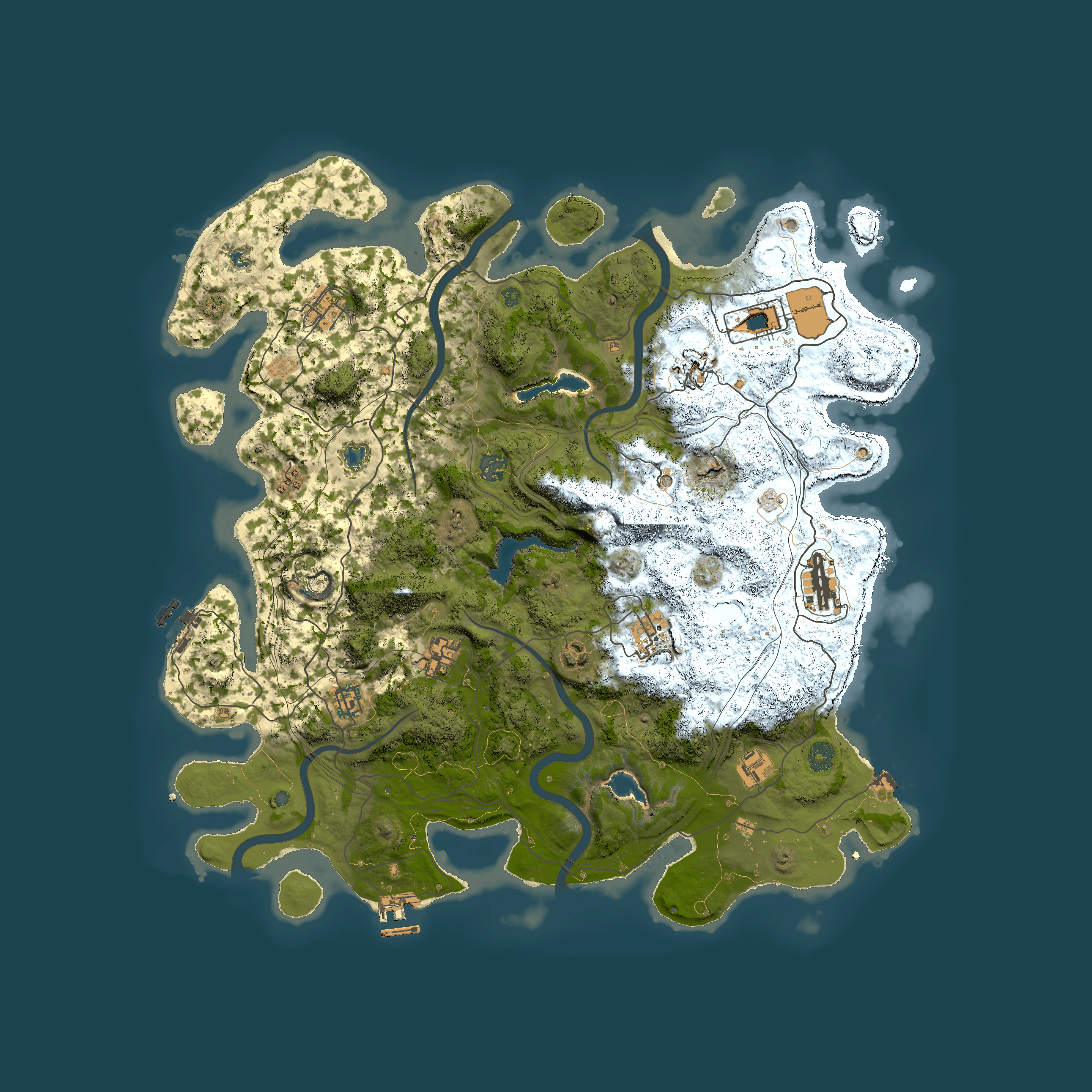 Full top-down render of Rust map seed 250455310, 4500x4500m