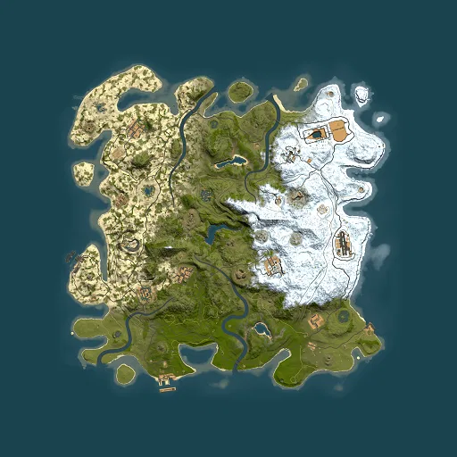 Rust map seed 250455310, 4500x4500m top-down preview