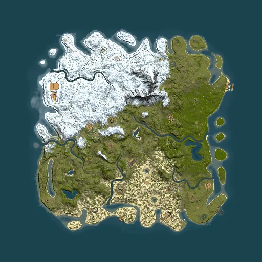 Rust map seed 1369739984, 6000x6000m top-down preview