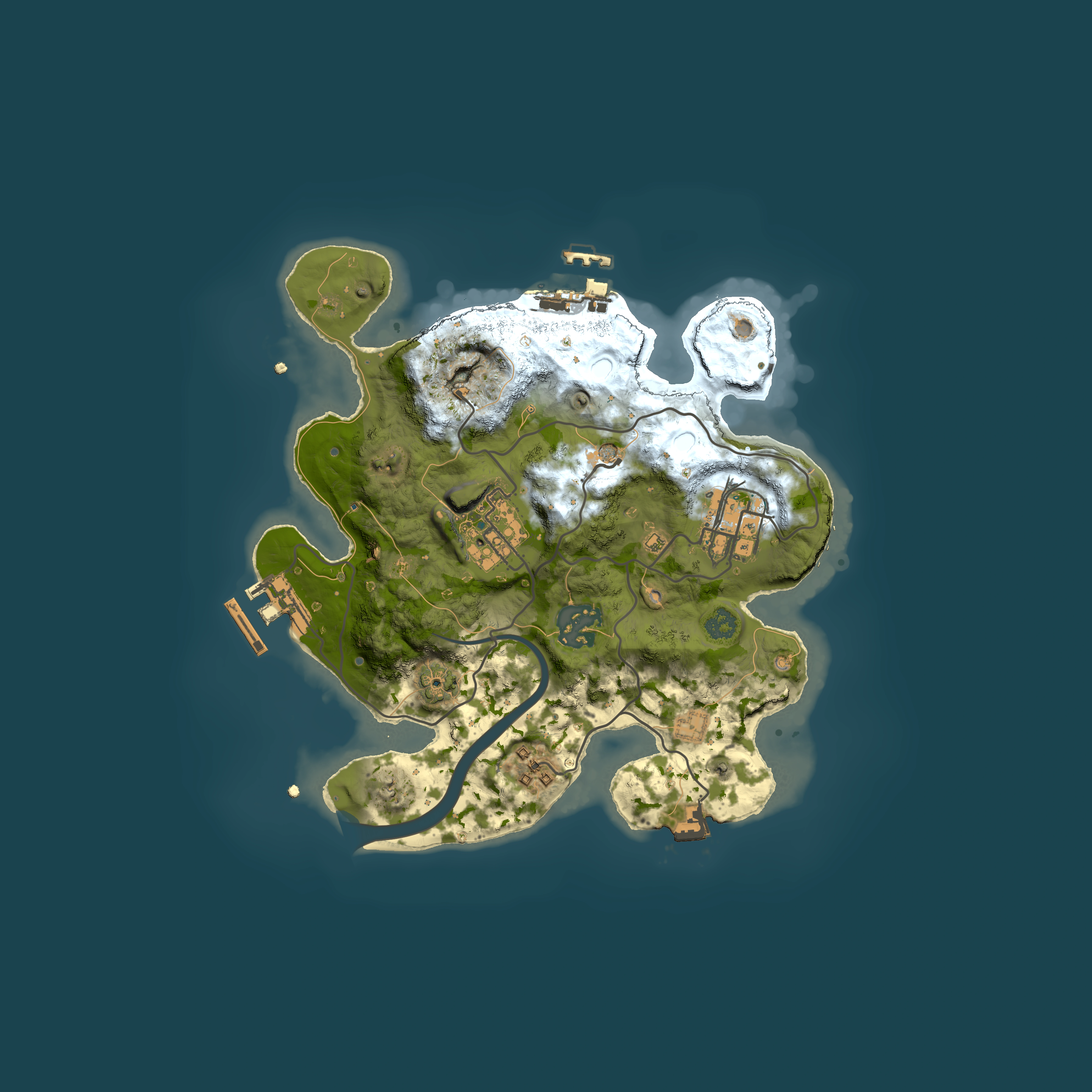 Full top-down render of Rust map seed 188545539, 2500x2500m