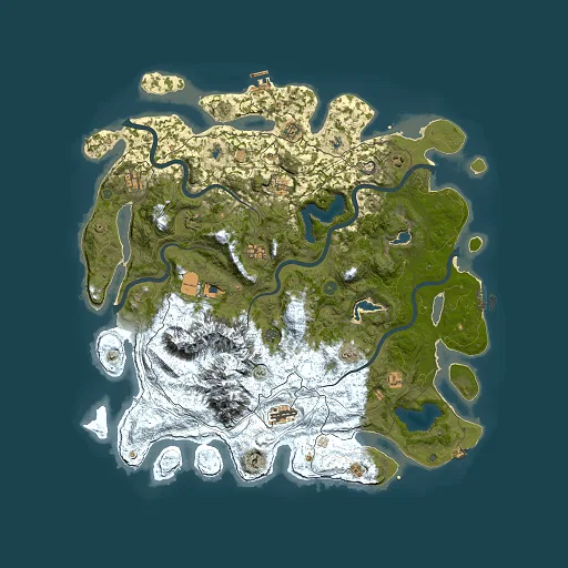 Rust map seed 398063789, 5000x5000m top-down preview