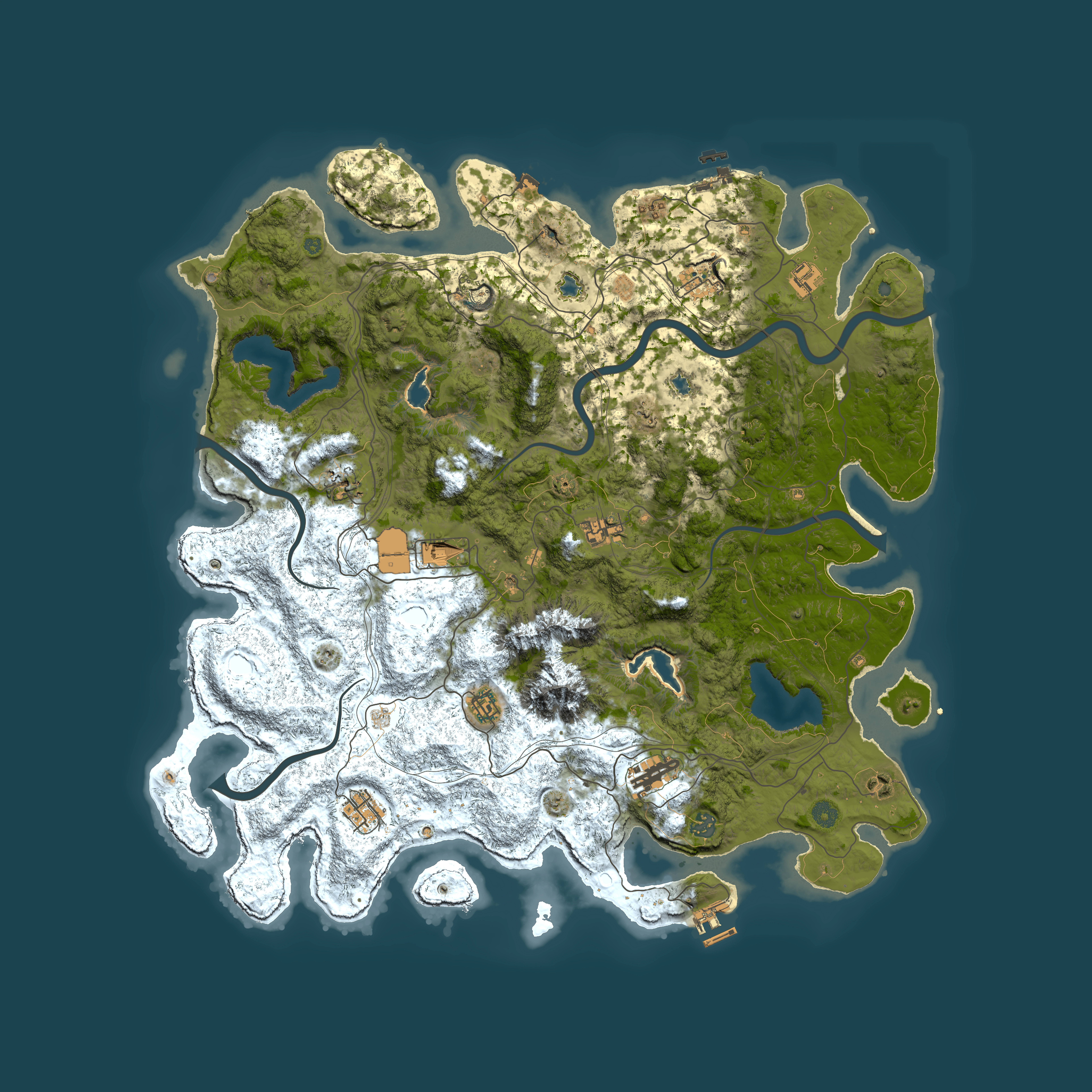 Full top-down render of Rust map seed 1482736316, 5000x5000m