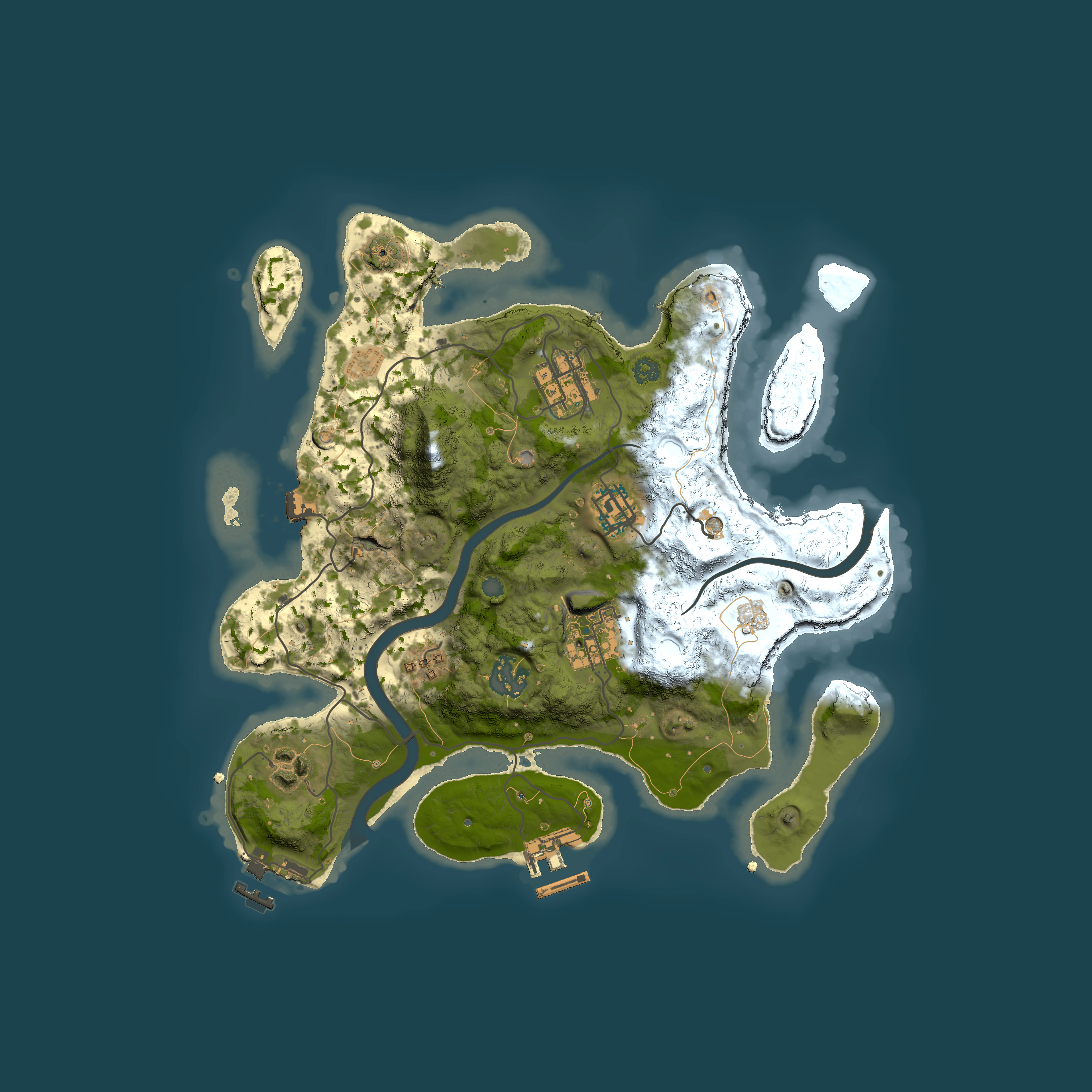 Full top-down render of Rust map seed 2146919363, 3000x3000m