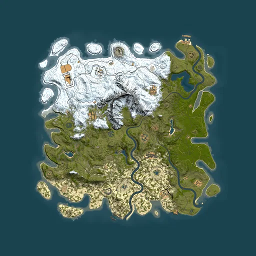 Rust map seed 266915335, 5000x5000m top-down preview