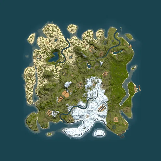 Rust map seed 676525689, 4500x4500m top-down preview