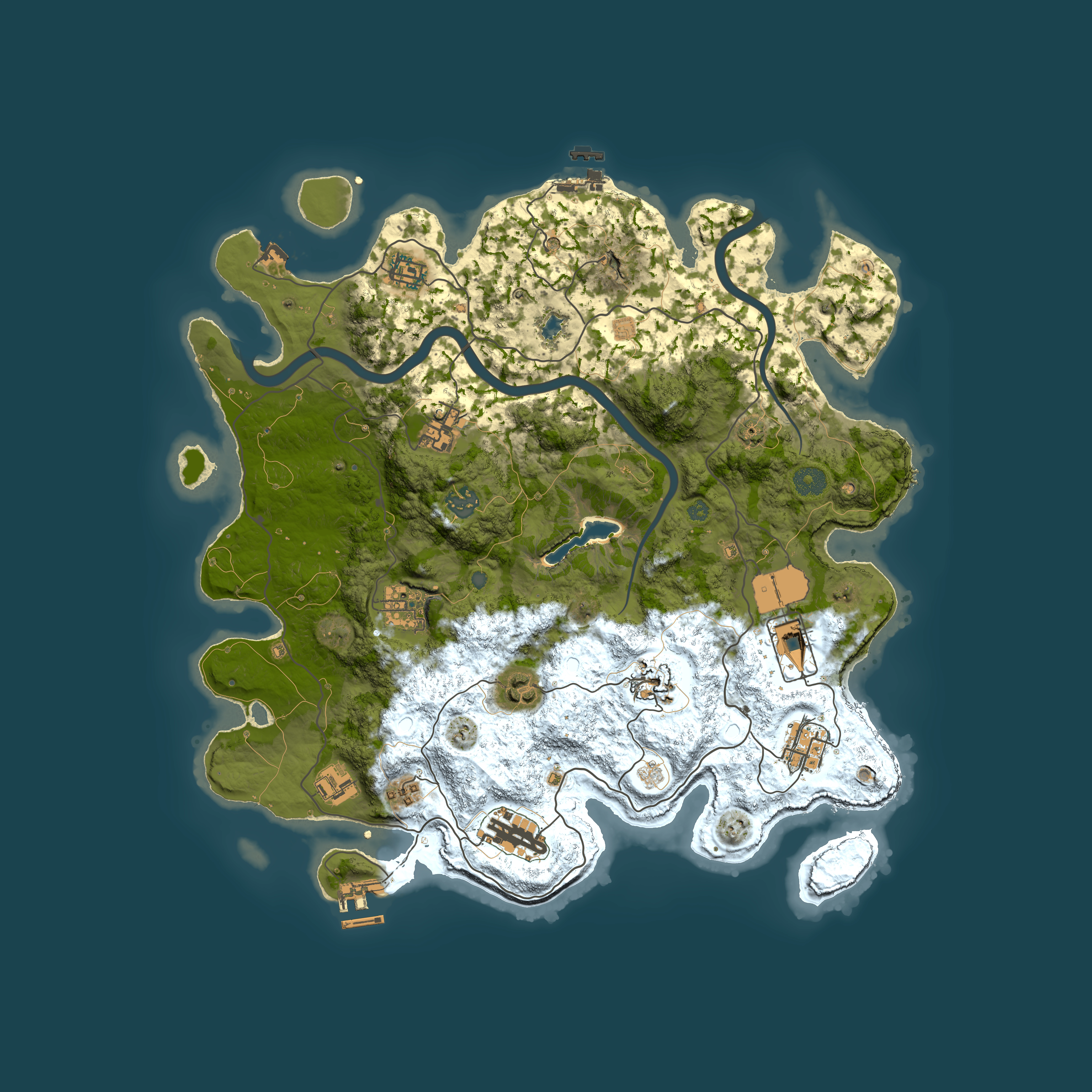 Full top-down render of Rust map seed 1038501335, 4000x4000m