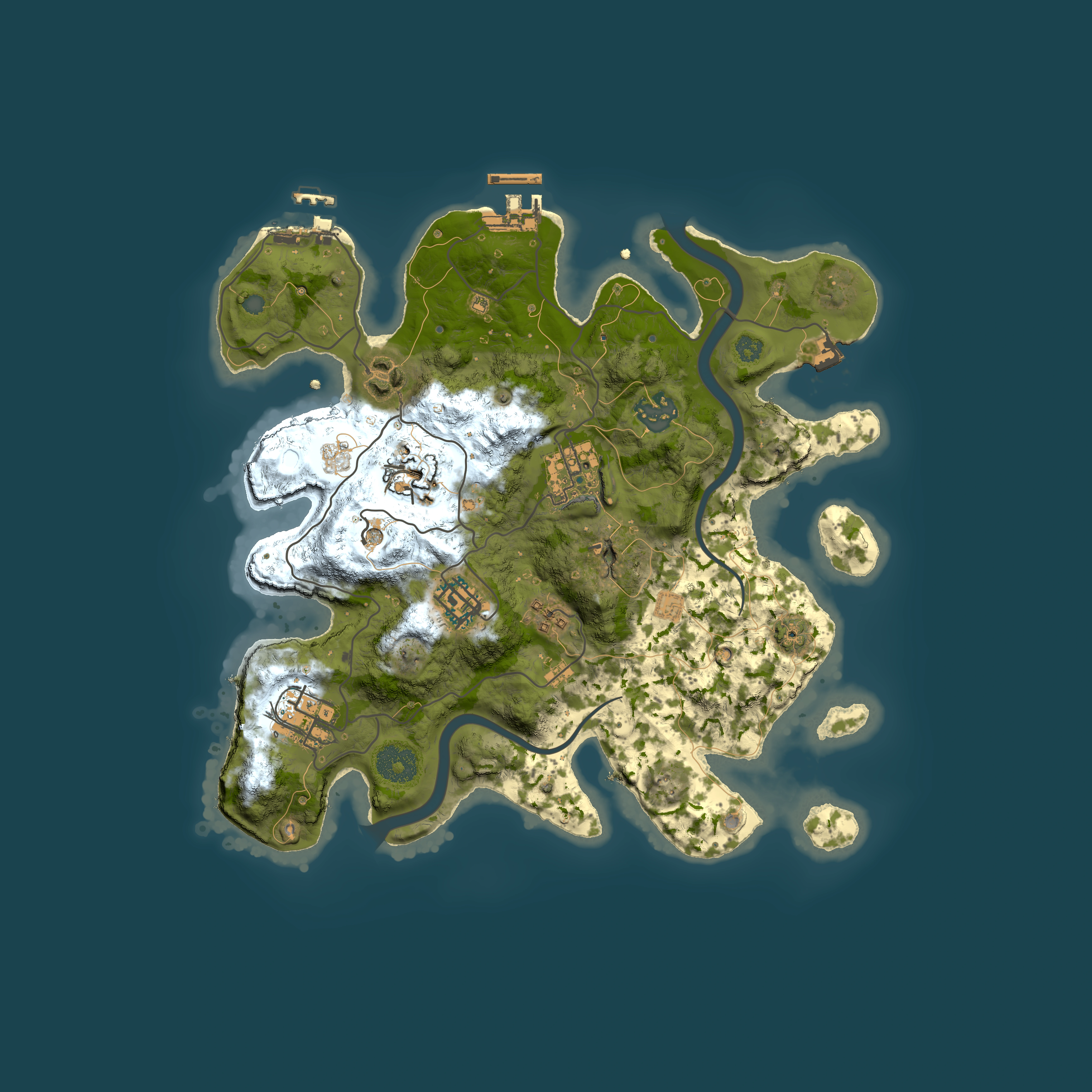 Full top-down render of Rust map seed 1602404137, 3000x3000m