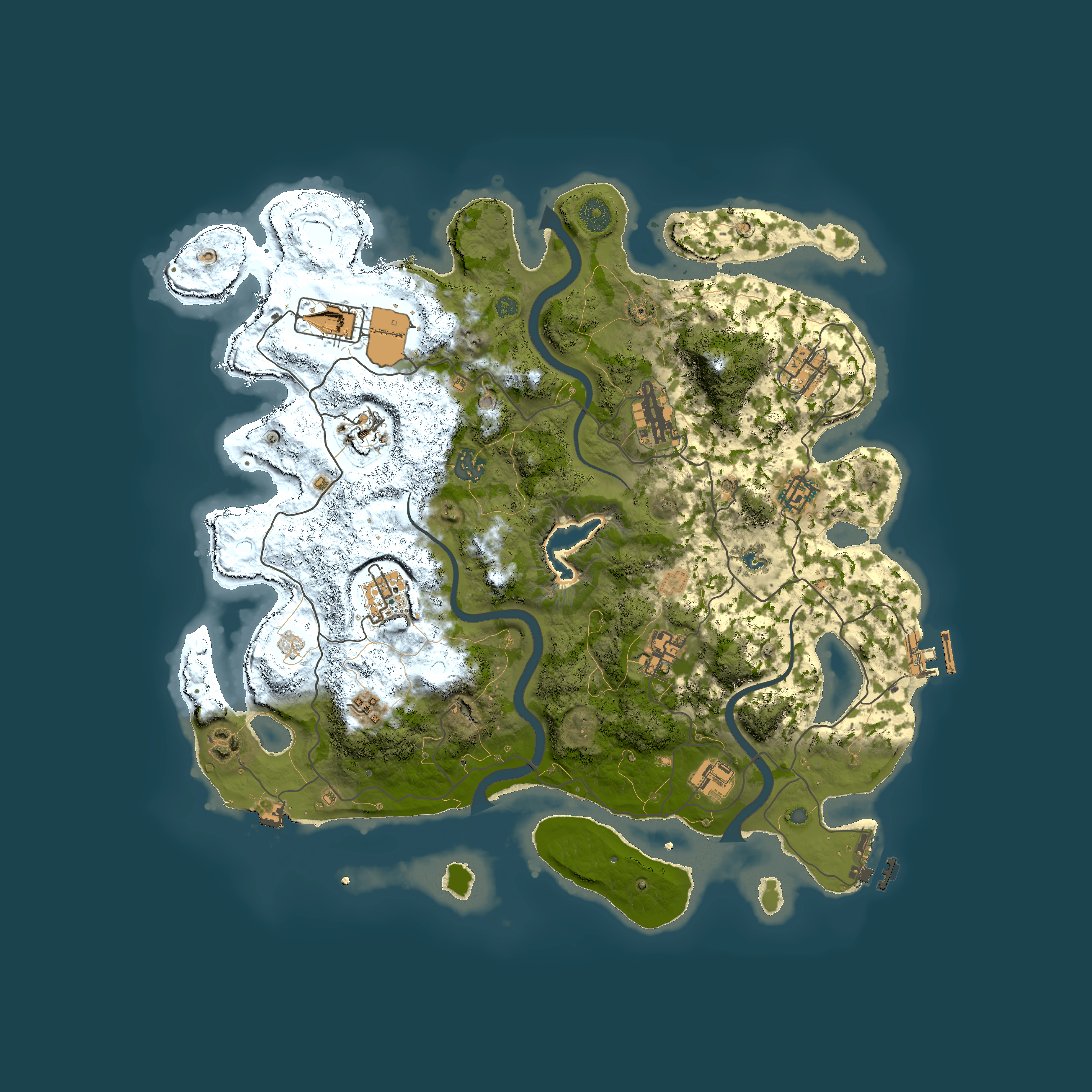 Full top-down render of Rust map seed 298462251, 4000x4000m