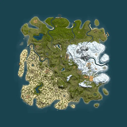 Rust map seed 887988471, 5000x5000m top-down preview