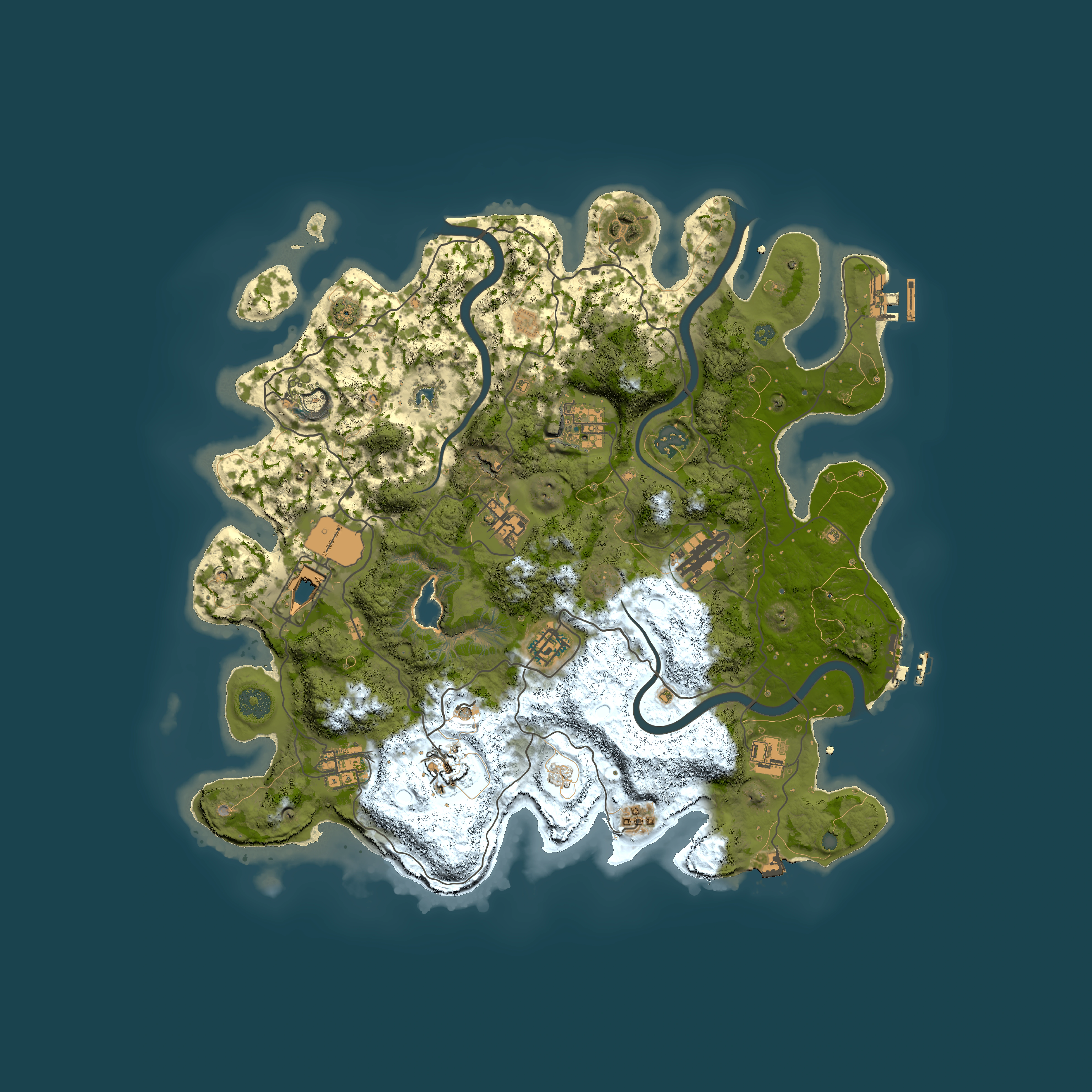 Full top-down render of Rust map seed 486550147, 4000x4000m