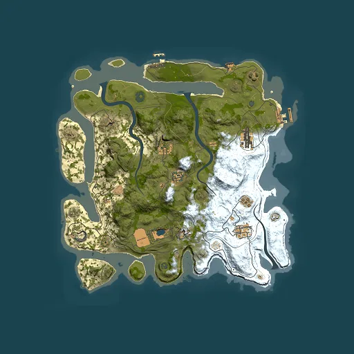 Rust map seed 32209, 3800x3800m top-down preview
