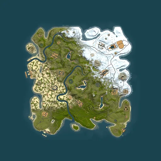 Rust map seed 1337, 4000x4000m top-down preview