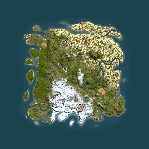 Rust map seed 0, 4250x4250m top-down preview