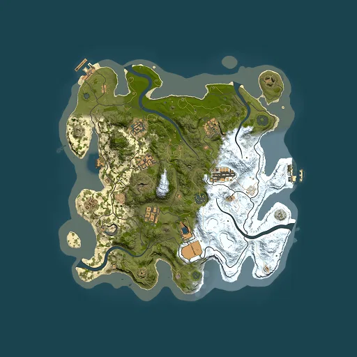 Rust map seed 0, 3500x3500m top-down preview