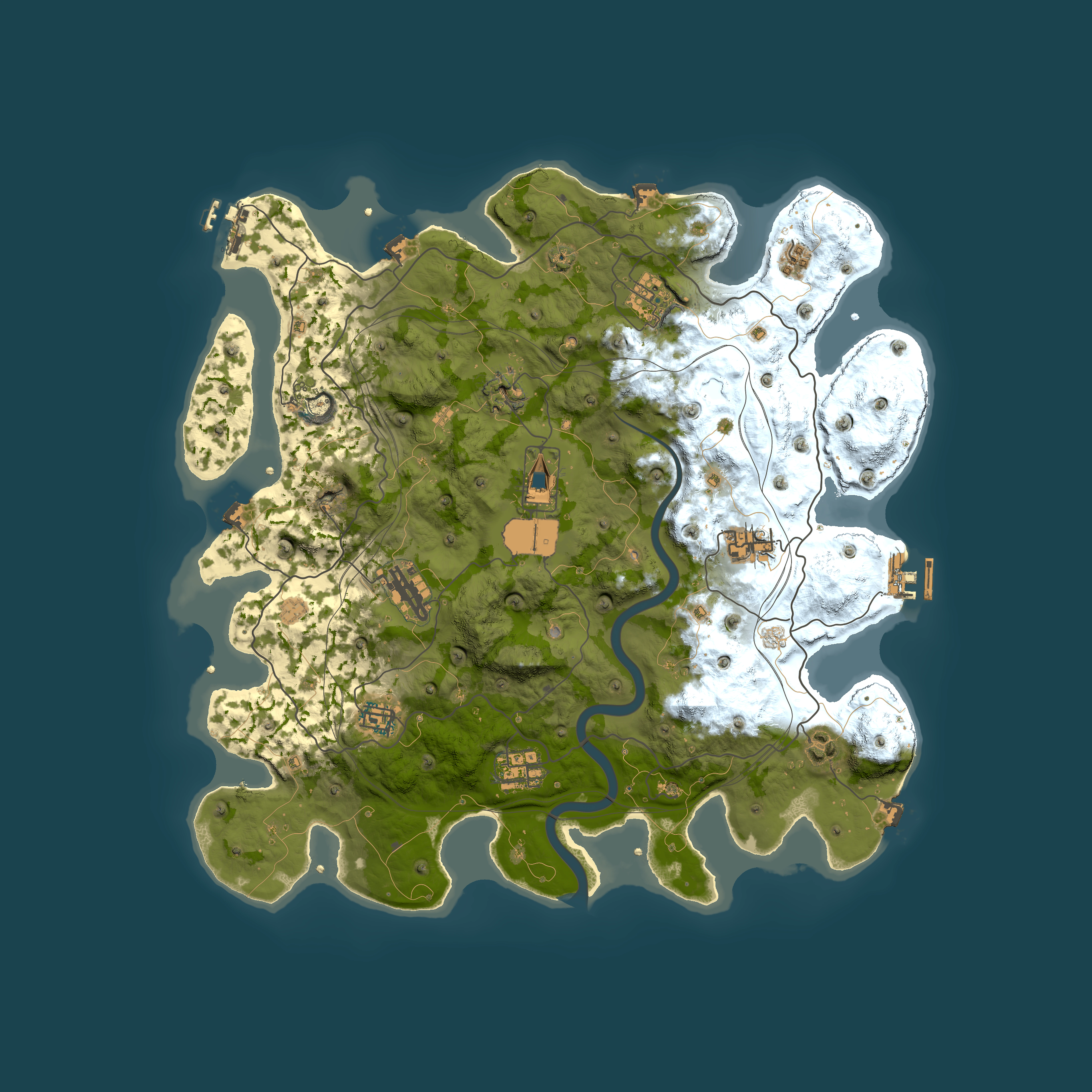 Full top-down render of Rust map seed 1337, 4101x4101m