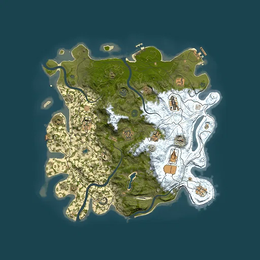 Rust map seed 0, 4250x4250m top-down preview