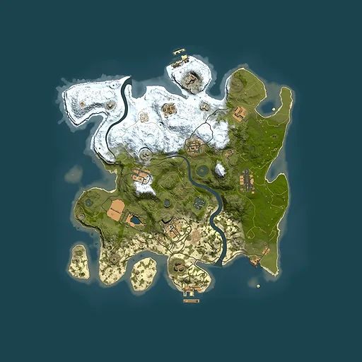 Rust map seed 1345324389, 3500x3500m top-down preview