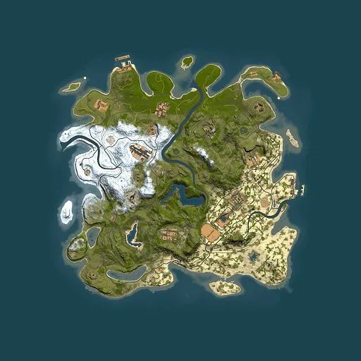Rust map seed 1545121376, 3850x3850m top-down preview