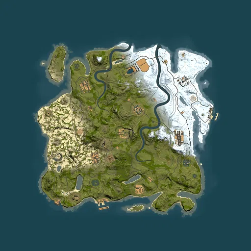 Rust map seed 1337, 3850x3850m top-down preview