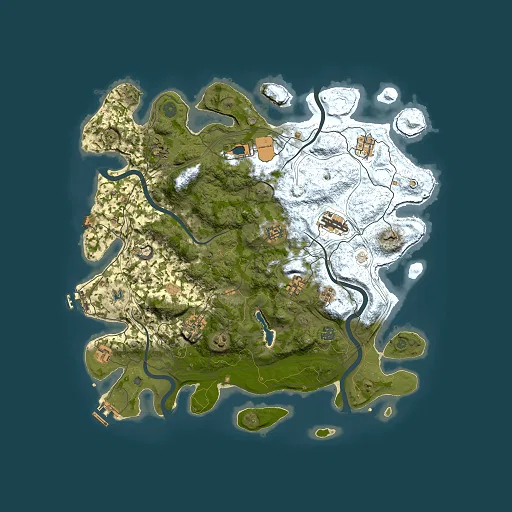 Rust map seed 0, 4250x4250m top-down preview