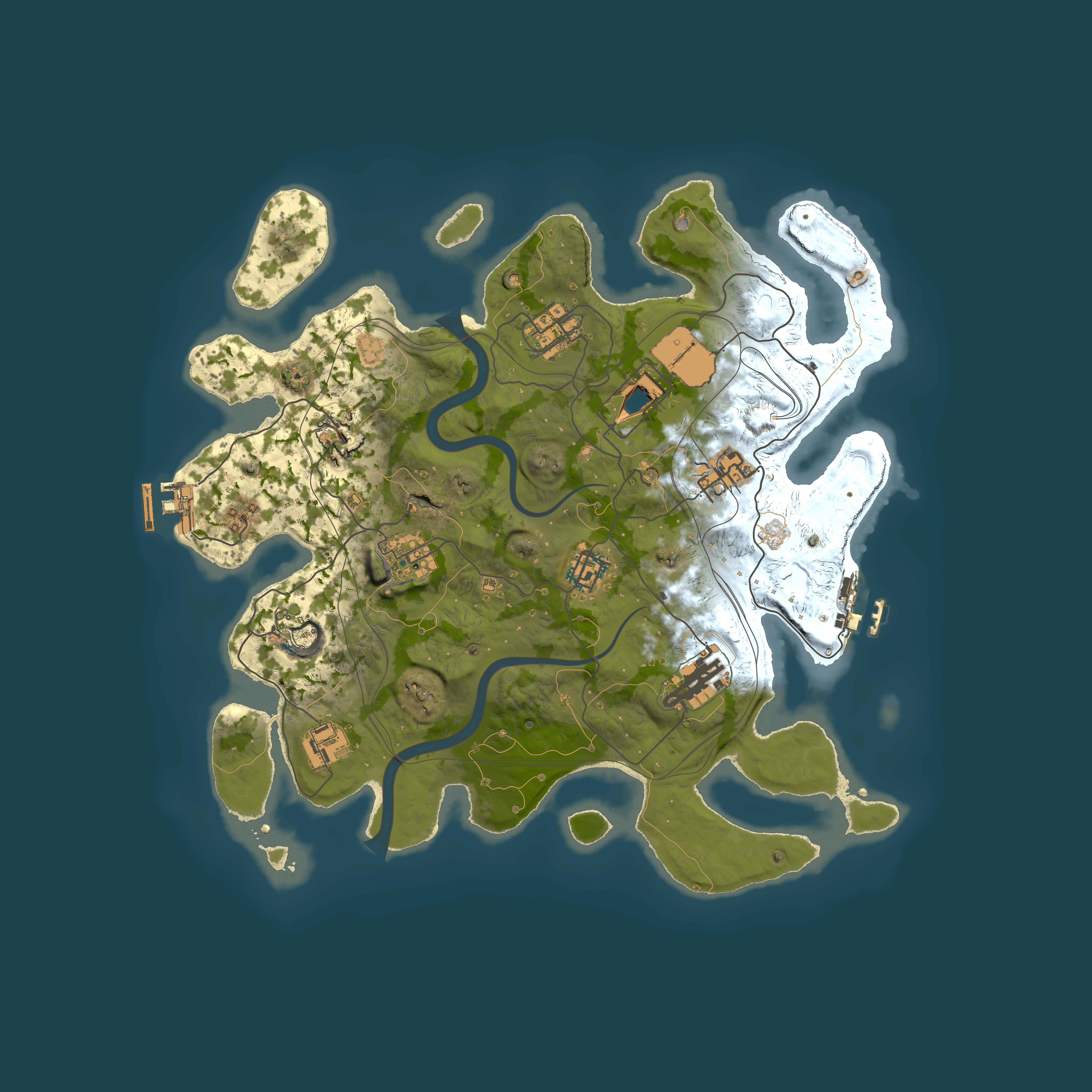 Full top-down render of Rust map seed 1112022, 3500x3500m