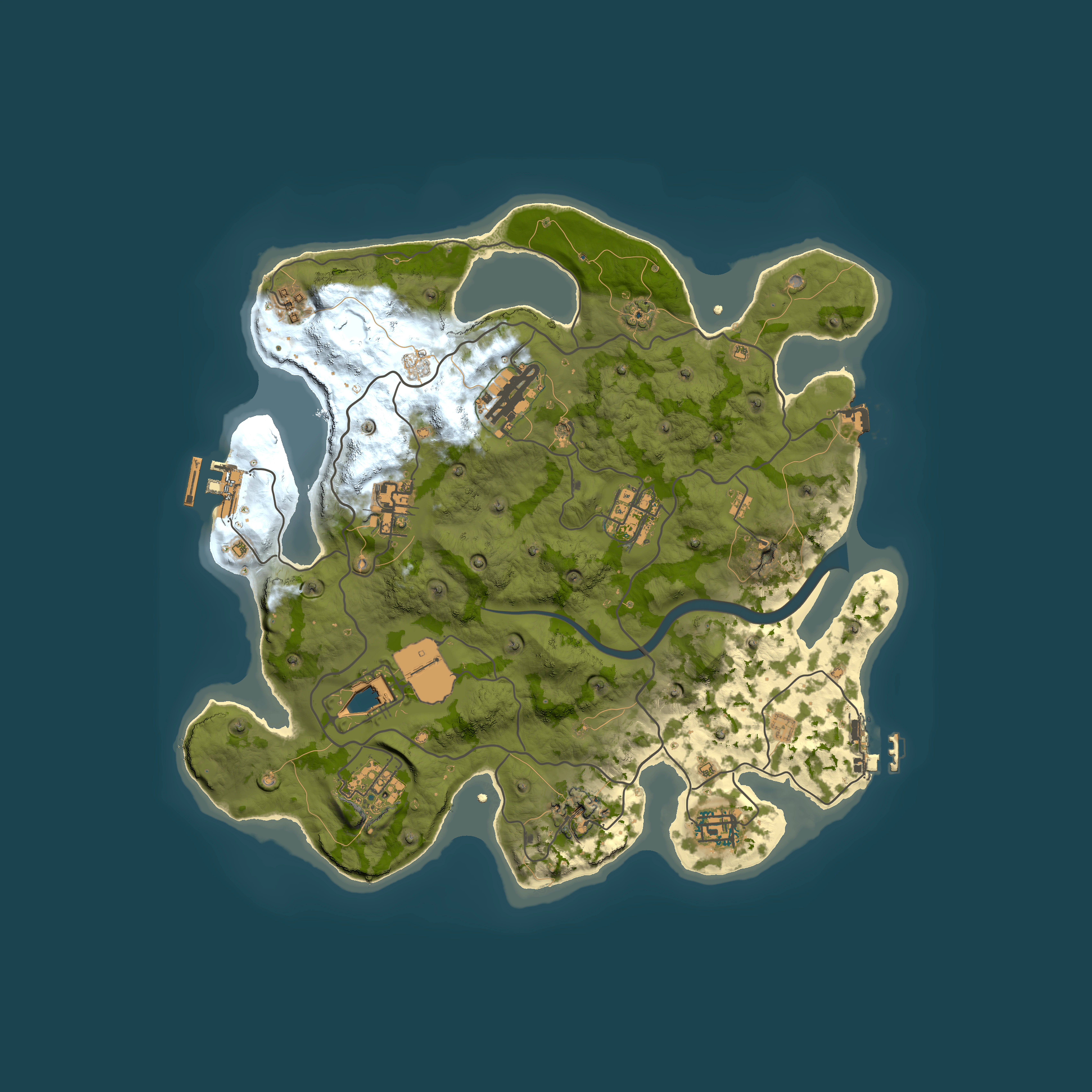 Full top-down render of Rust map seed 1337, 3351x3351m
