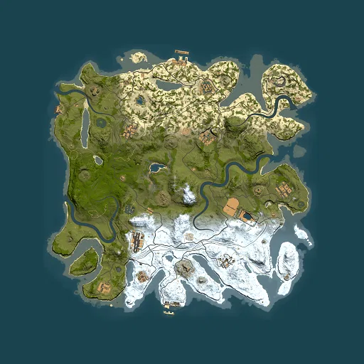 Rust map seed 1, 4200x4200m top-down preview
