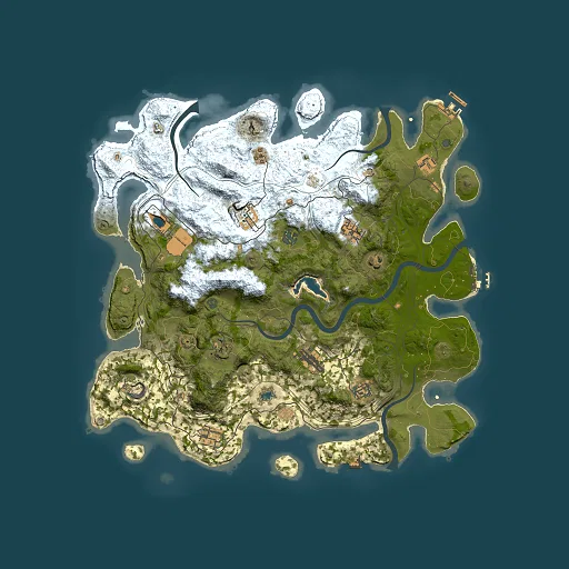 Rust map seed 0, 4250x4250m top-down preview