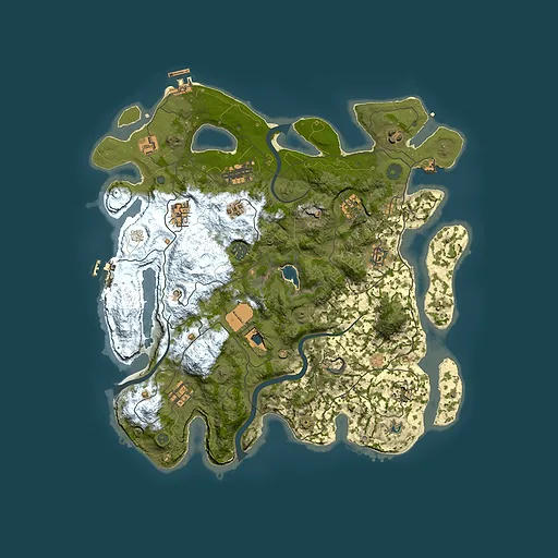 Rust map seed 166918061, 4000x4000m top-down preview