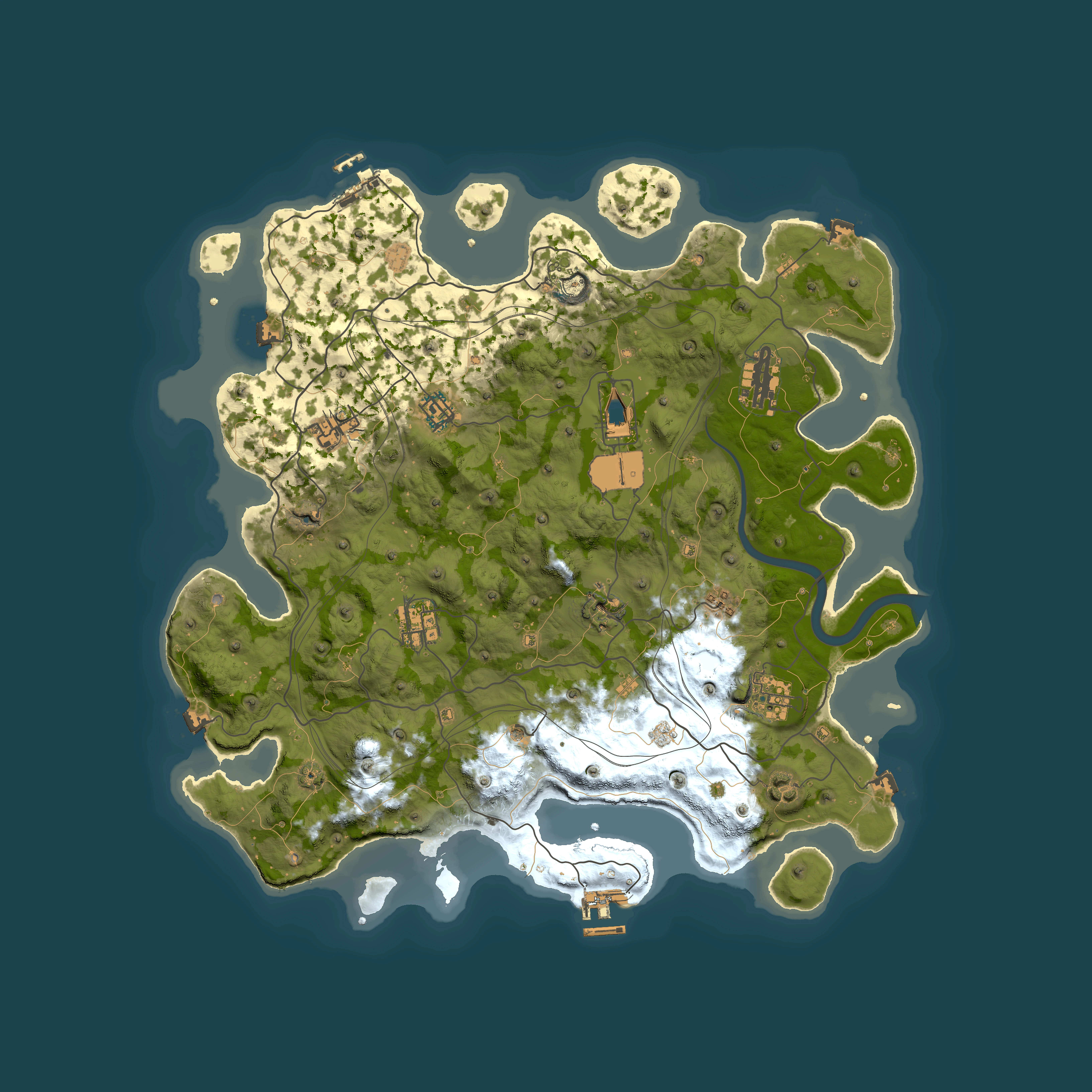 Full top-down render of Rust map seed 1337, 4101x4101m