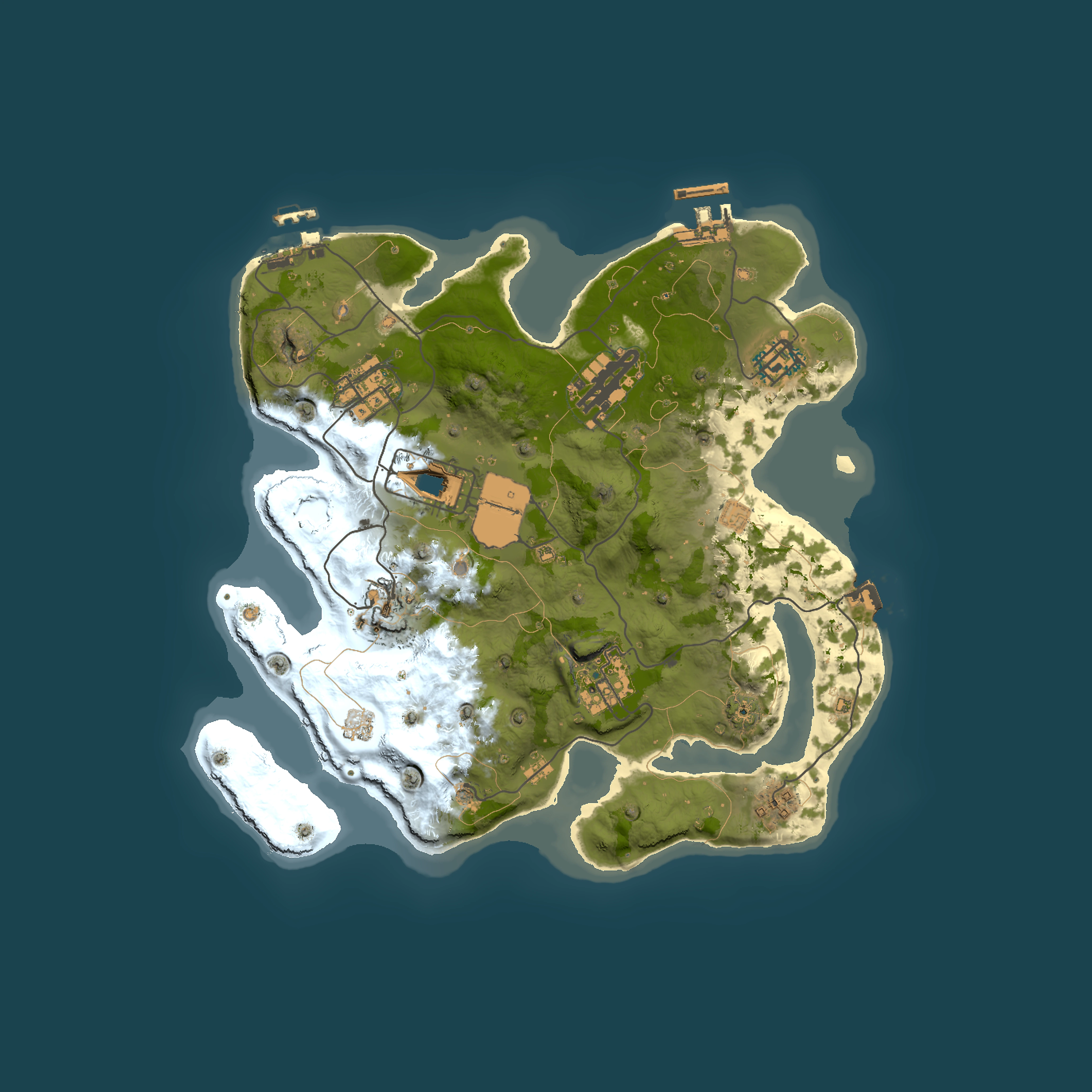 Full top-down render of Rust map seed 1337, 3001x3001m