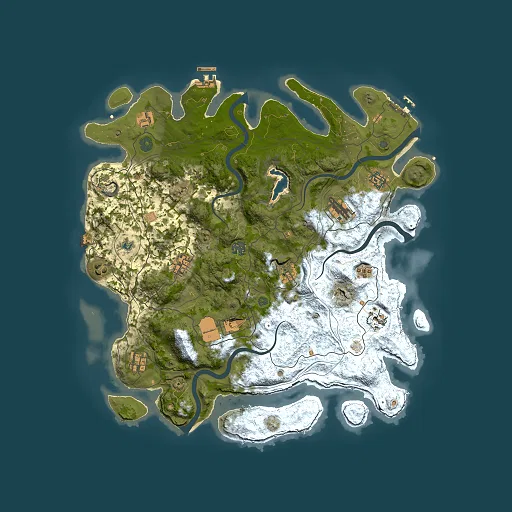 Rust map seed 0, 4250x4250m top-down preview
