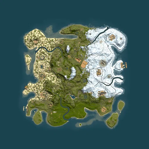 Rust map seed 0, 4250x4250m top-down preview