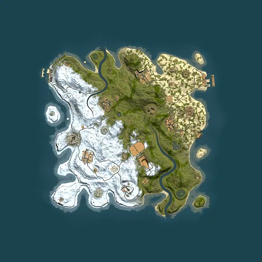 Rust map seed 0, 3500x3500m top-down preview