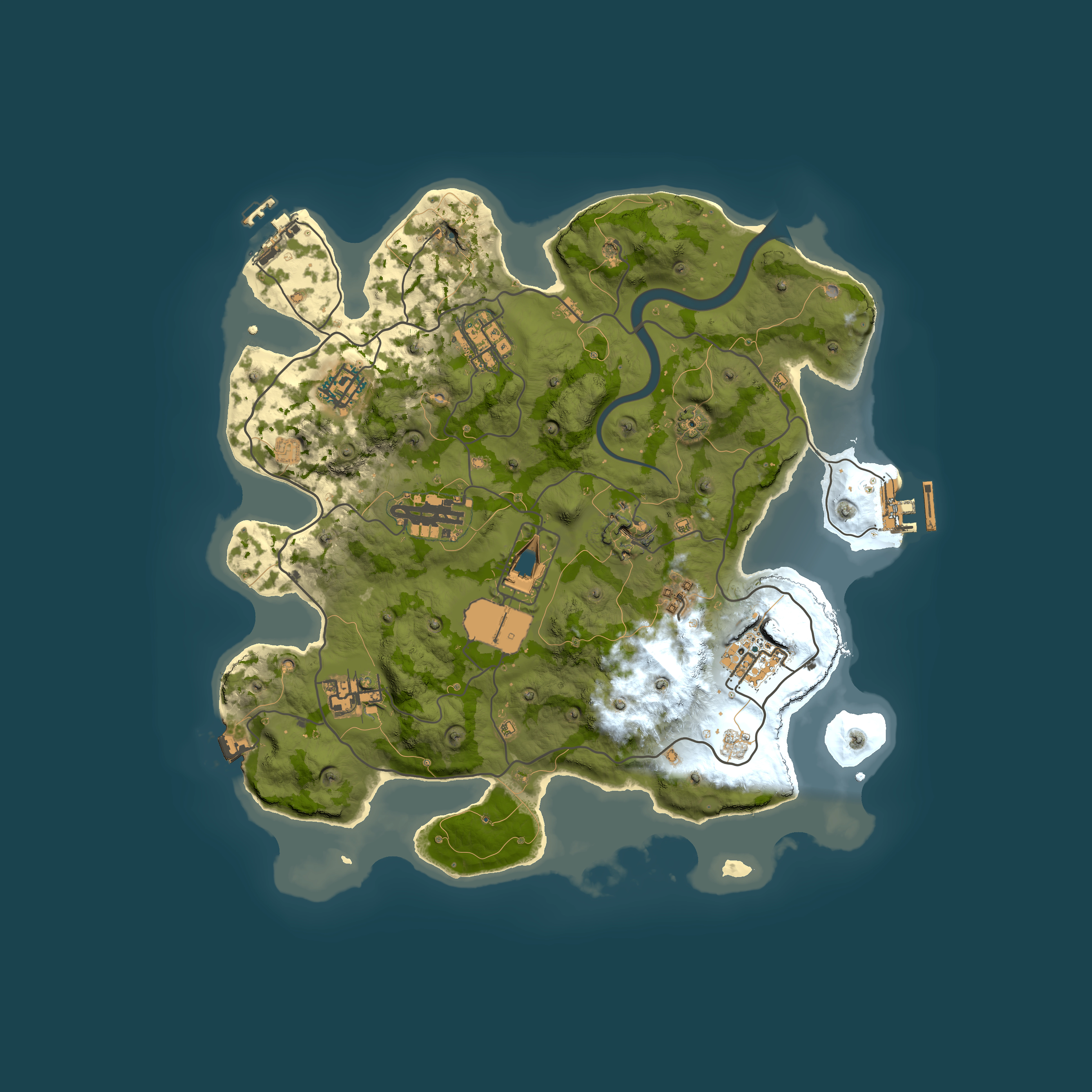 Full top-down render of Rust map seed 1337, 3351x3351m
