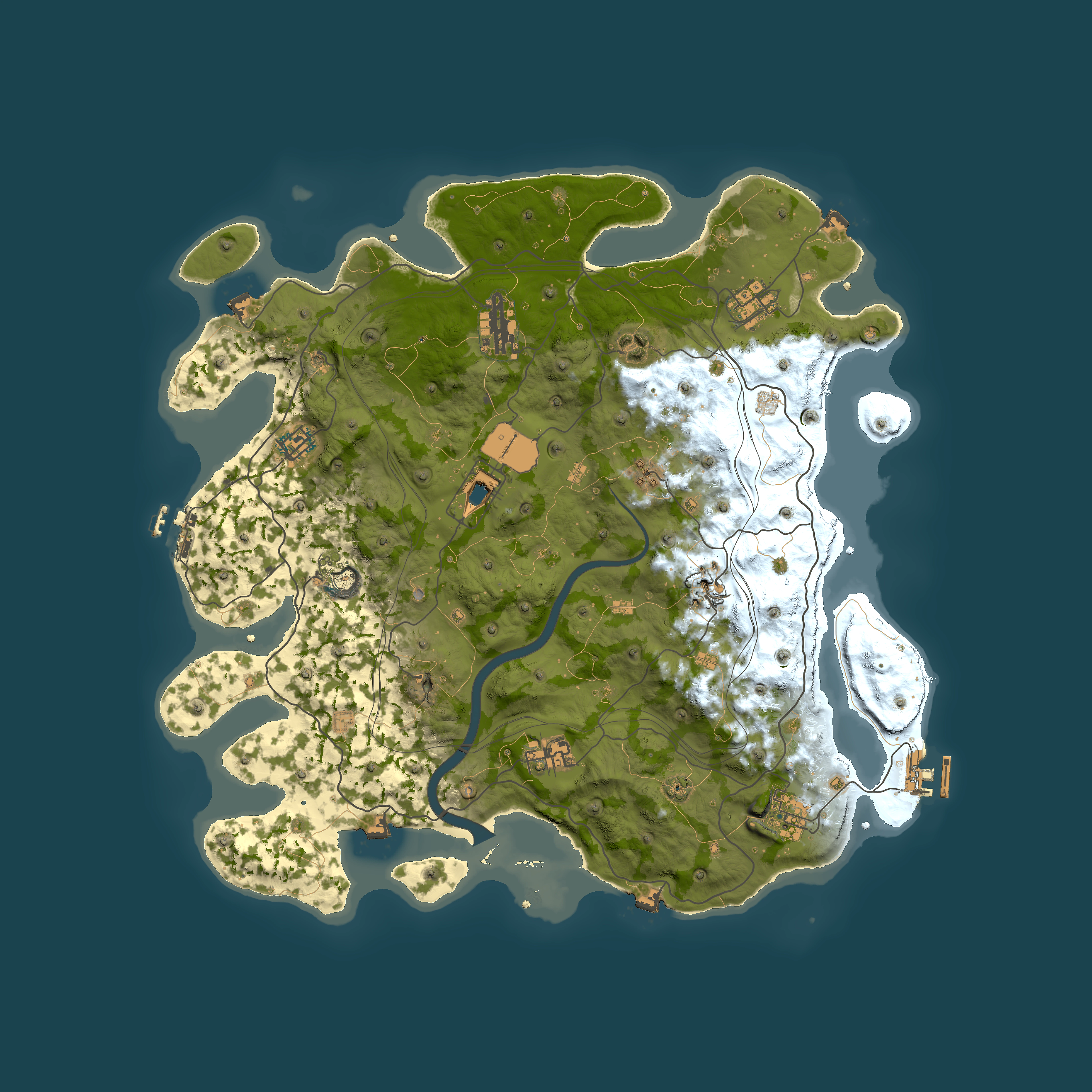 Full top-down render of Rust map seed 1337, 4101x4101m