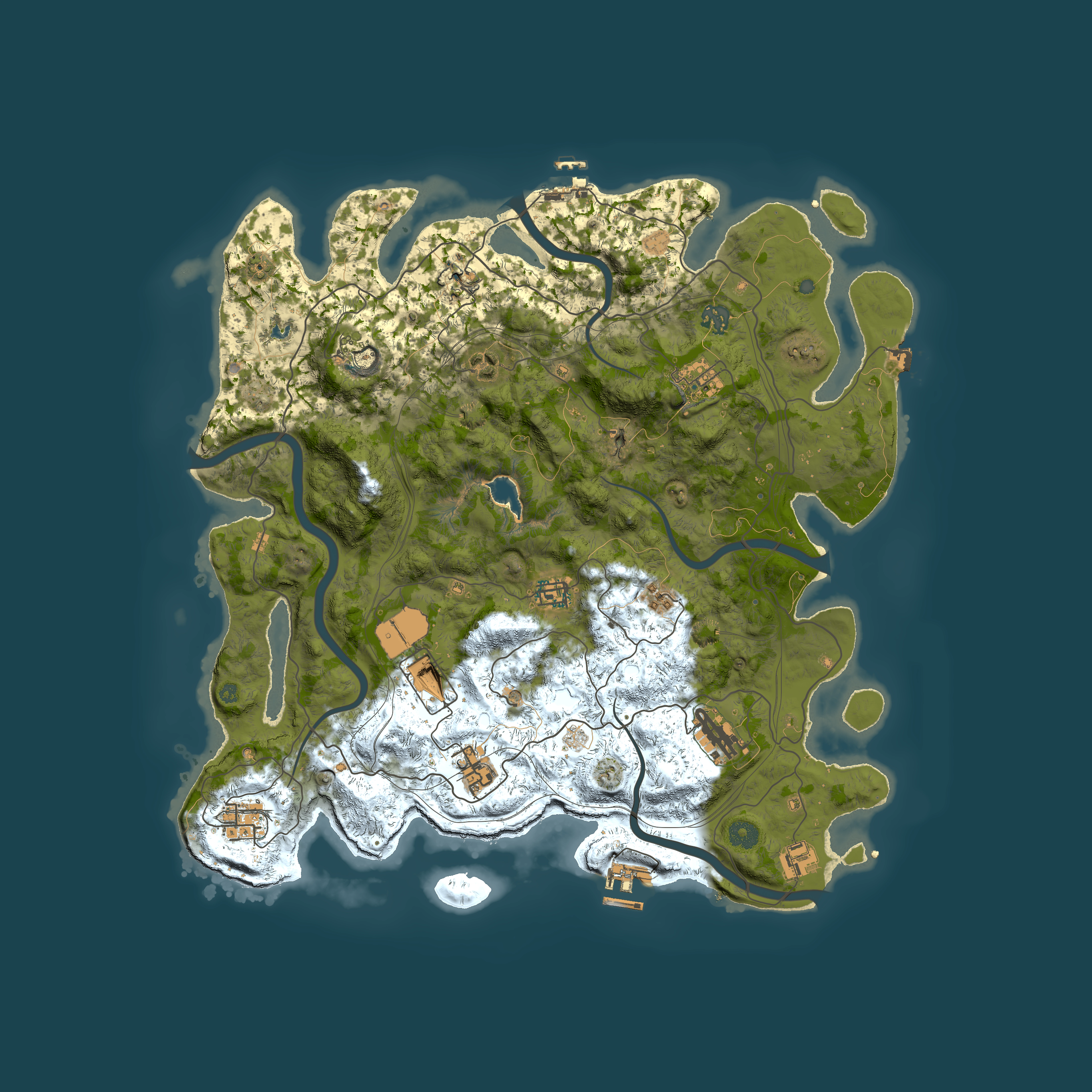 Full top-down render of Rust map seed 184676197, 4250x4250m