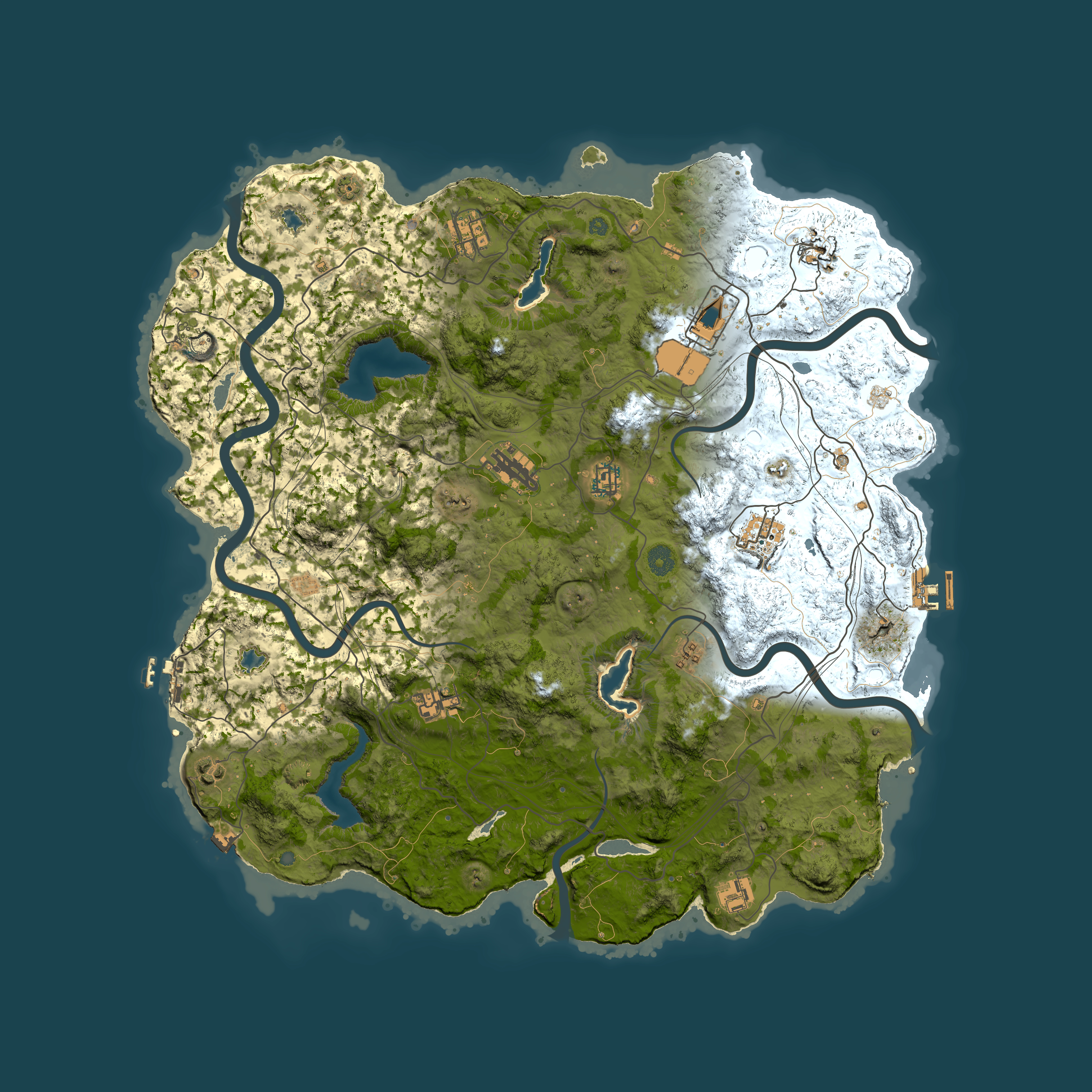 Full top-down render of Rust map seed 1050148803, 4500x4500m