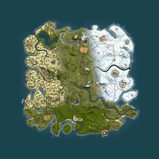 Rust map seed 3164, 4250x4250m top-down preview