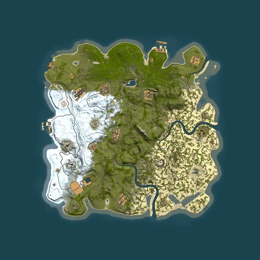Rust map seed 1337, 4000x4000m top-down preview