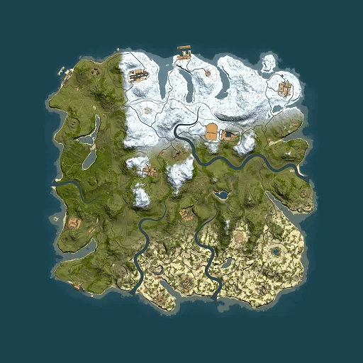 Rust map seed 1337, 4500x4500m top-down preview
