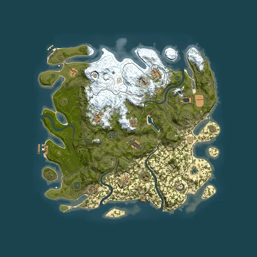 Rust map seed 0, 4250x4250m top-down preview