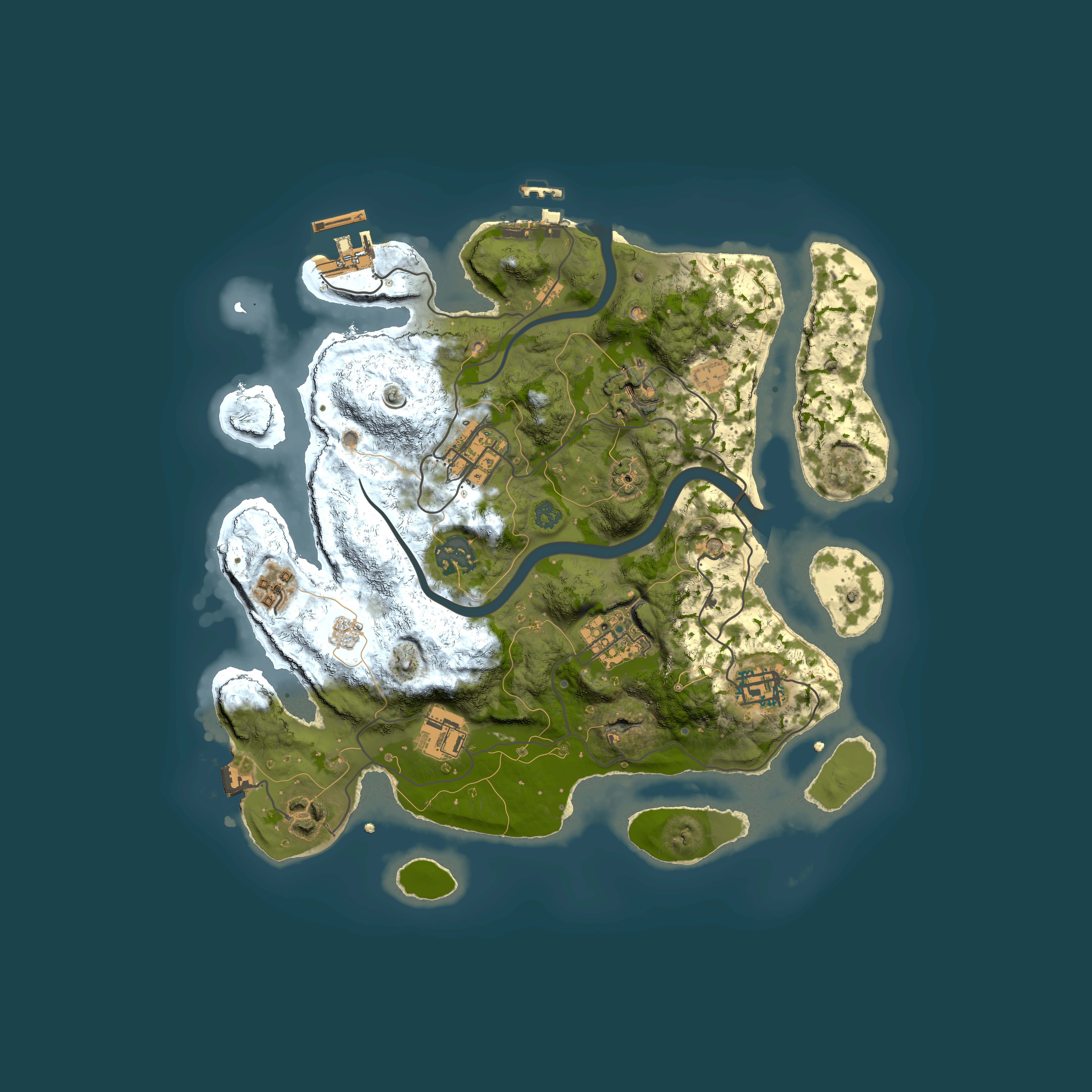 Full top-down render of Rust map seed 479864404, 3000x3000m