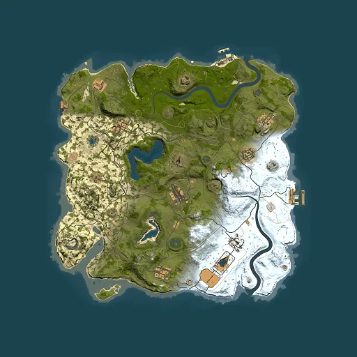 Rust map seed 1640358165, 3750x3750m top-down preview