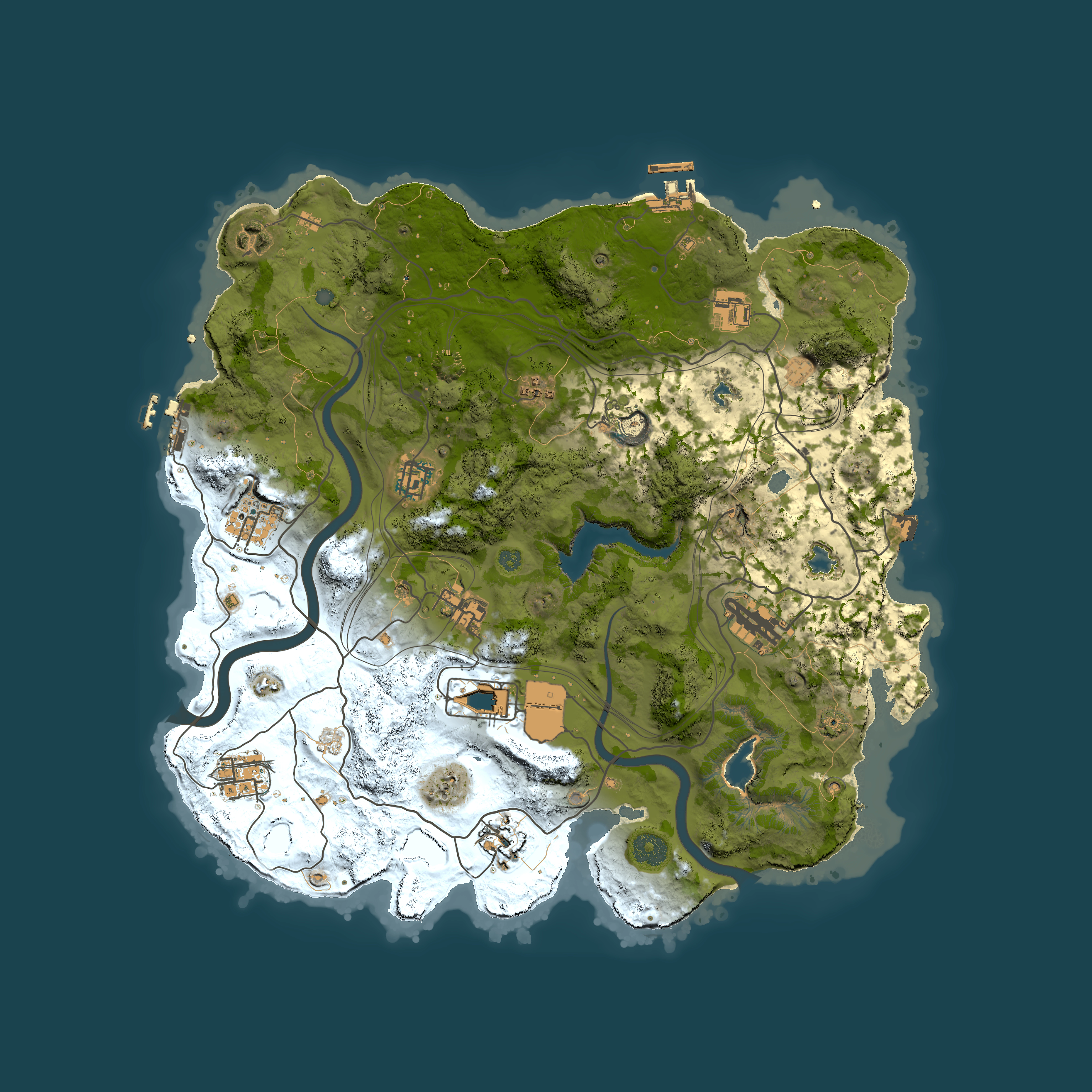 Full top-down render of Rust map seed 2078098542, 3750x3750m